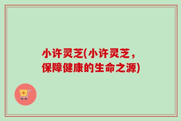 小许灵芝(小许灵芝，保障健康的生命之源)