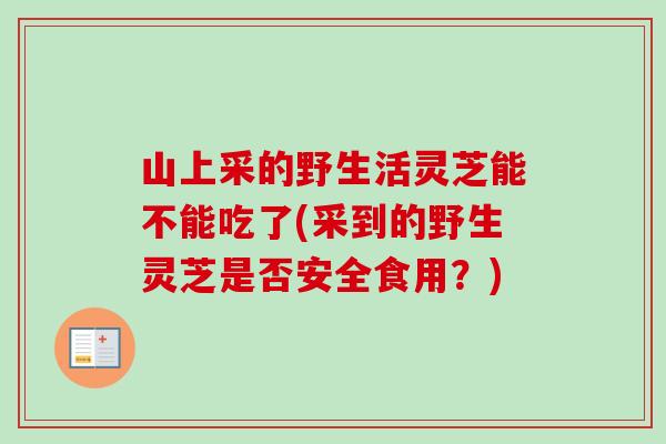 山上采的野生活灵芝能不能吃了(采到的野生灵芝是否安全食用？)