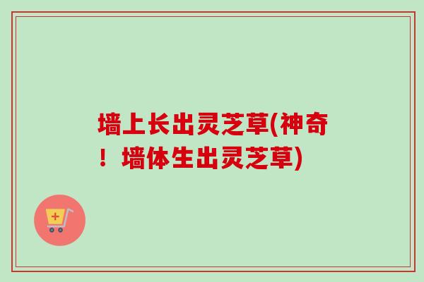 墙上长出灵芝草(神奇！墙体生出灵芝草)