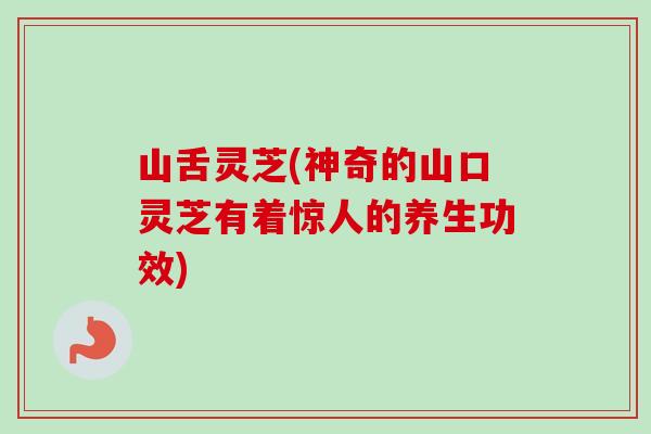 山舌灵芝(神奇的山口灵芝有着惊人的养生功效)