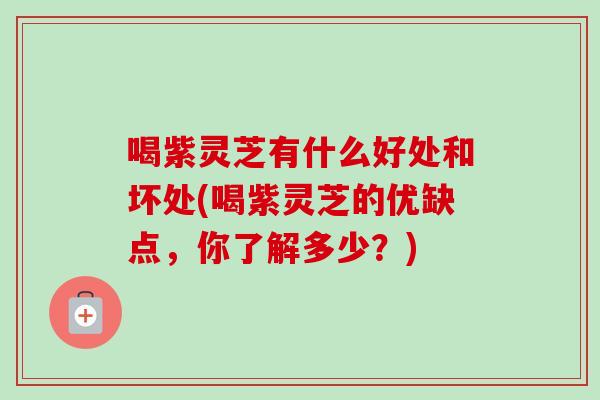 喝紫灵芝有什么好处和坏处(喝紫灵芝的优缺点，你了解多少？)