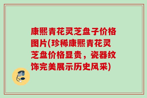 康熙青花灵芝盘子价格图片(珍稀康熙青花灵芝盘价格显贵，瓷器纹饰完美展示历史风采)