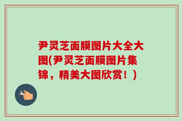 尹灵芝面膜图片大全大图(尹灵芝面膜图片集锦，精美大图欣赏！)