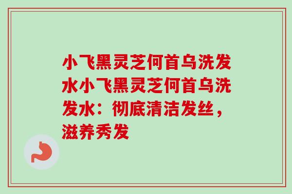 小飞黑灵芝何首乌洗发水小飞黑灵芝何首乌洗发水:彻底清洁发丝,滋养秀发 小飞黑灵芝何首乌洗发水小飞黑灵芝何首乌洗发水:彻底清洁发丝,滋养秀发