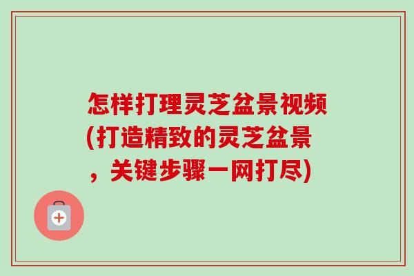 怎样打理灵芝盆景视频(打造精致的灵芝盆景，关键步骤一网打尽)