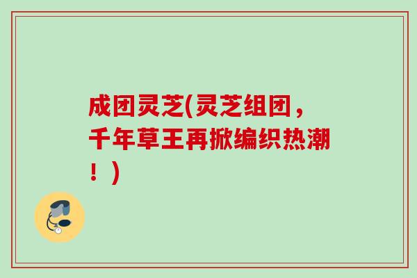 成团灵芝(灵芝组团,千年草王再掀编织热潮!) 成团灵芝(灵芝组团,千年草王再掀编织热潮!)