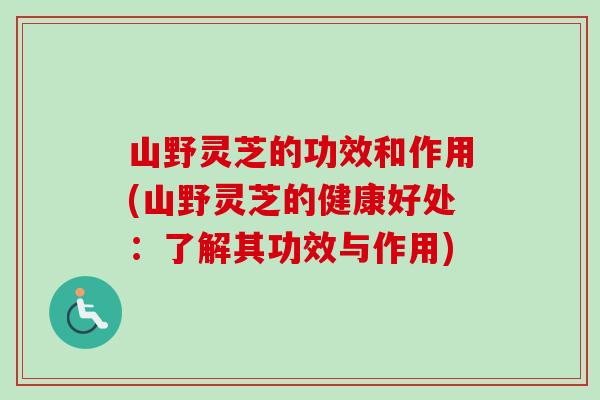 山野灵芝的功效和作用(山野灵芝的健康好处:了解其功效与作用) 山野灵芝的功效和作用(山野灵芝的健康好处:了解其功效与作用)