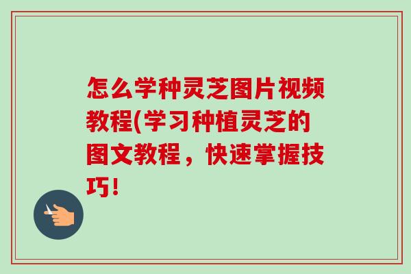 怎么学种灵芝图片视频教程(学习种植灵芝的图文教程，快速掌握技巧！