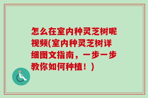 怎么在室内种灵芝树呢视频(室内种灵芝树详细图文指南，一步一步教你如何种植！)