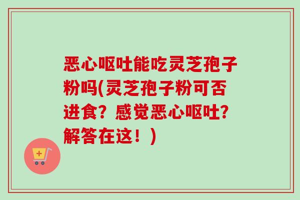 恶心呕吐能吃灵芝孢子粉吗(灵芝孢子粉可否进食？感觉恶心呕吐？解答在这！)