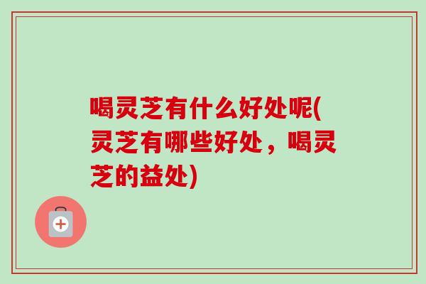 喝灵芝有什么好处呢(灵芝有哪些好处，喝灵芝的益处)