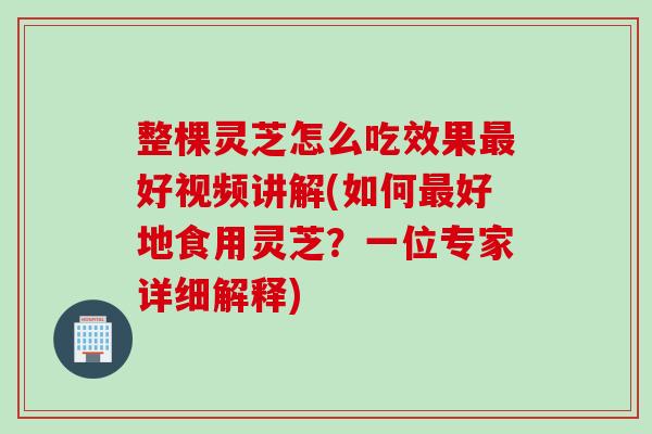 整棵灵芝怎么吃效果最好视频讲解(如何最好地食用灵芝？一位专家详细解释)