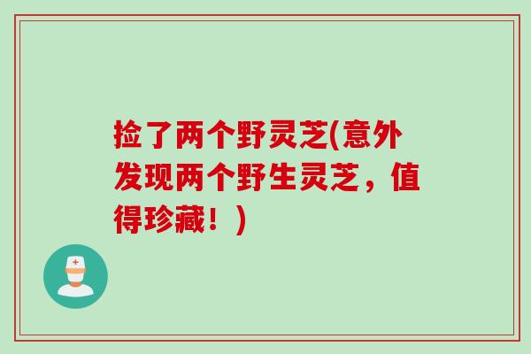 捡了两个野灵芝(意外发现两个野生灵芝,值得珍藏!) 捡了两个野灵芝(意外发现两个野生灵芝,值得珍藏!)