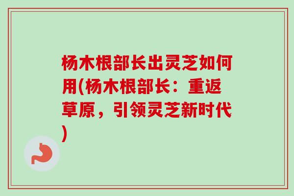 杨木根部长出灵芝如何用(杨木根部长:重返草原,引领灵芝新时代) 杨木根部长出灵芝如何用(杨木根部长:重返草原,引领灵芝新时代)