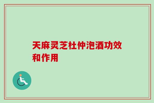 天麻灵芝杜仲泡酒功效和作用