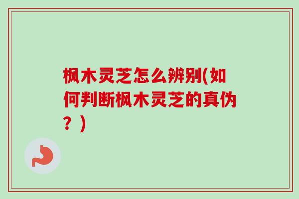 枫木灵芝怎么辨别(如何判断枫木灵芝的真伪?) 枫木灵芝怎么辨别(如何判断枫木灵芝的真伪?)