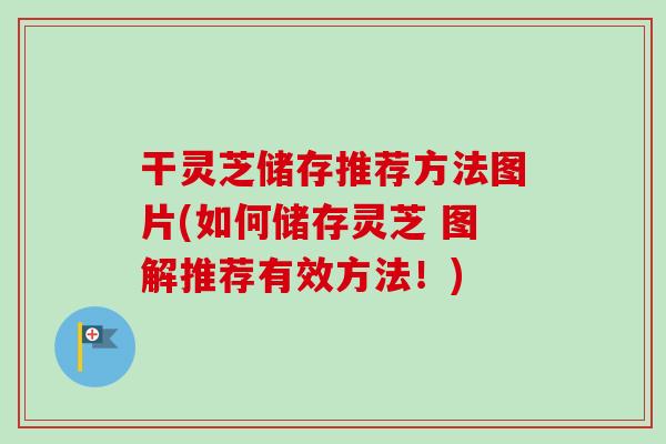 干灵芝储存推荐方法图片(如何储存灵芝 图解推荐有效方法！)