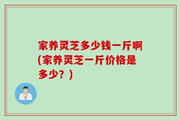 家养灵芝多少钱一斤啊(家养灵芝一斤价格是多少？)