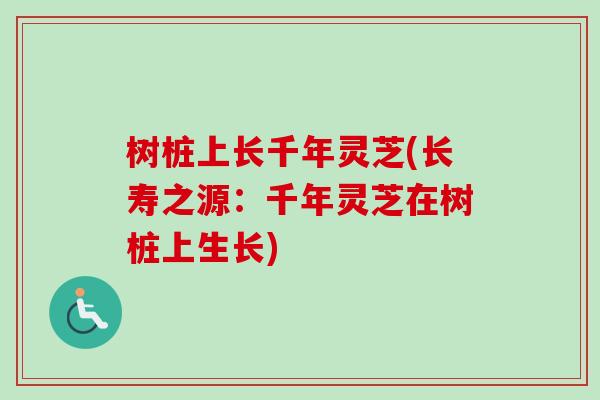 树桩上长千年灵芝(长寿之源：千年灵芝在树桩上生长)