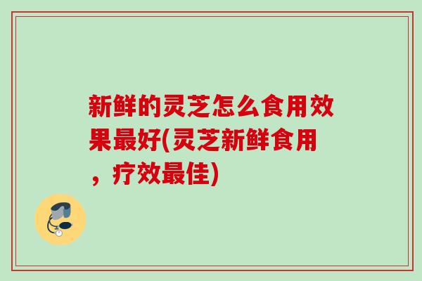 新鲜的灵芝怎么食用效果最好(灵芝新鲜食用，疗效最佳)