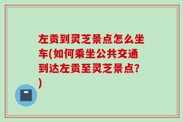 左贡到灵芝景点怎么坐车(如何乘坐公共交通到达左贡至灵芝景点？)