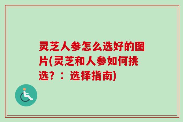 灵芝人参怎么选好的图片(灵芝和人参如何挑选？：选择指南)