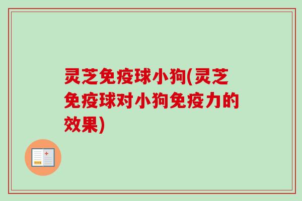 灵芝免疫球小狗(灵芝免疫球对小狗免疫力的效果)