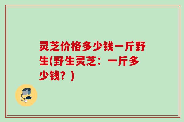 灵芝价格多少钱一斤野生(野生灵芝：一斤多少钱？)