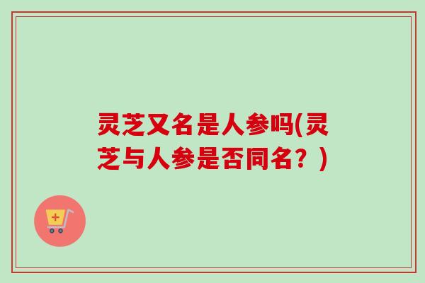 灵芝又名是人参吗(灵芝与人参是否同名？)
