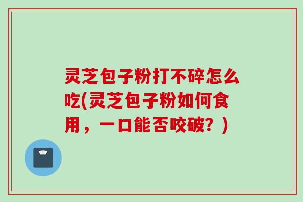 灵芝包子粉打不碎怎么吃(灵芝包子粉如何食用，一口能否咬破？)