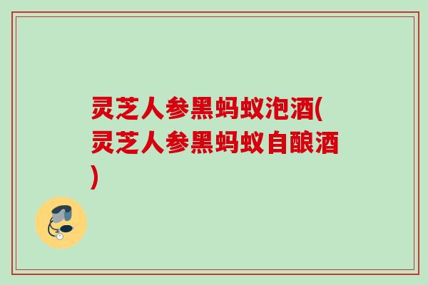 灵芝人参黑蚂蚁泡酒(灵芝人参黑蚂蚁自酿酒)