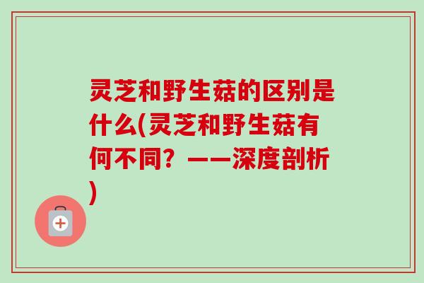 灵芝和野生菇的区别是什么(灵芝和野生菇有何不同？——深度剖析)