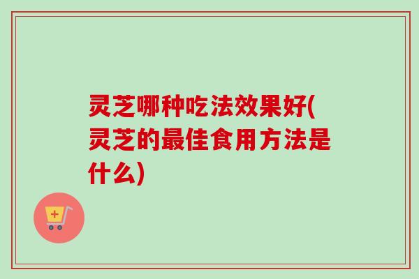 灵芝哪种吃法效果好(灵芝的佳食用方法是什么) 灵芝哪种吃法效果好(灵芝的佳食用方法是什么)