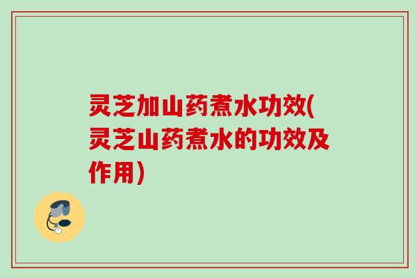 灵芝加山药煮水功效(灵芝山药煮水的功效及作用)