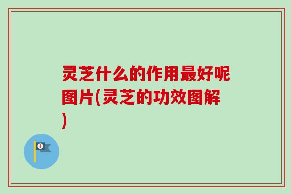 灵芝什么的作用最好呢图片(灵芝的功效图解)