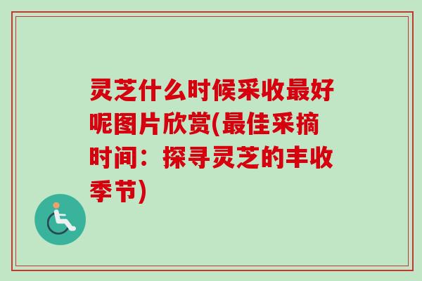 灵芝什么时候采收好呢图片欣赏(佳采摘时间:探寻灵芝的丰收季节) 灵芝什么时候采收好呢图片欣赏(佳采摘时间:探寻灵芝的丰收季节)