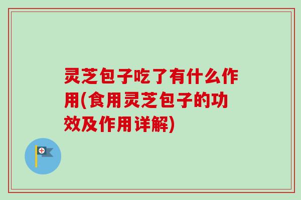 灵芝包子吃了有什么作用(食用灵芝包子的功效及作用详解)