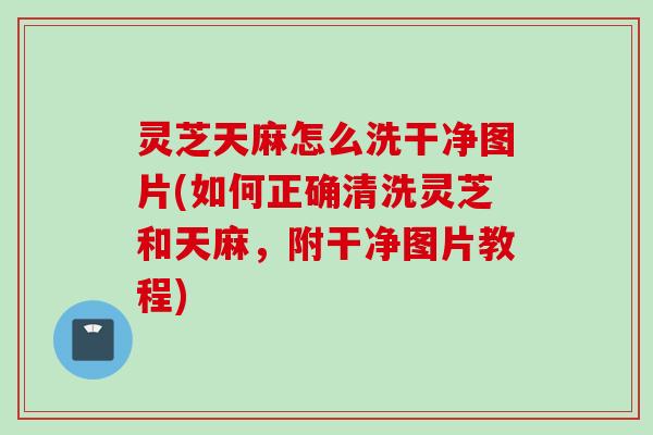 灵芝天麻怎么洗干净图片(如何正确清洗灵芝和天麻，附干净图片教程)