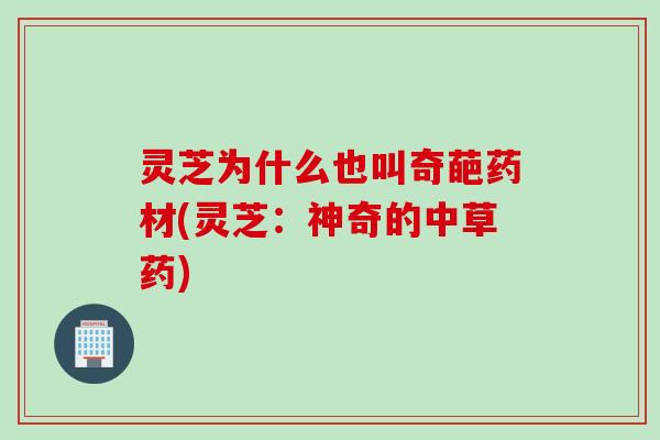 灵芝为什么也叫奇葩药材(灵芝:神奇的中草药) 灵芝为什么也叫奇葩药材(灵芝:神奇的中草药)