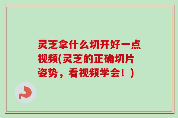 灵芝拿什么切开好一点视频(灵芝的正确切片姿势，看视频学会！)