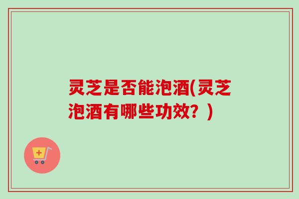 灵芝是否能泡酒(灵芝泡酒有哪些功效？)