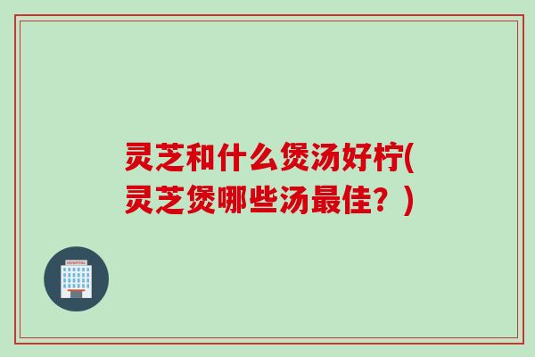 灵芝和什么煲汤好柠(灵芝煲哪些汤佳?) 灵芝和什么煲汤好柠(灵芝煲哪些汤佳?)