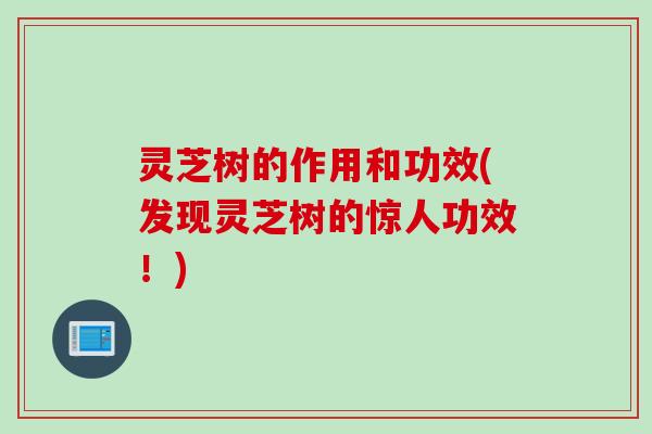 灵芝树的作用和功效(发现灵芝树的惊人功效！)