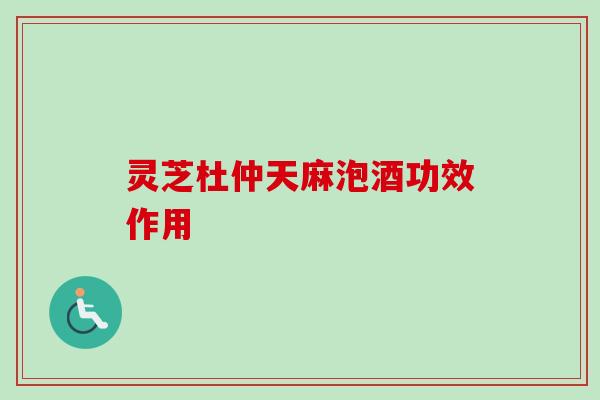灵芝杜仲天麻泡酒功效作用