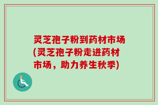 灵芝孢子粉到药材市场(灵芝孢子粉走进药材市场，助力养生秋季)
