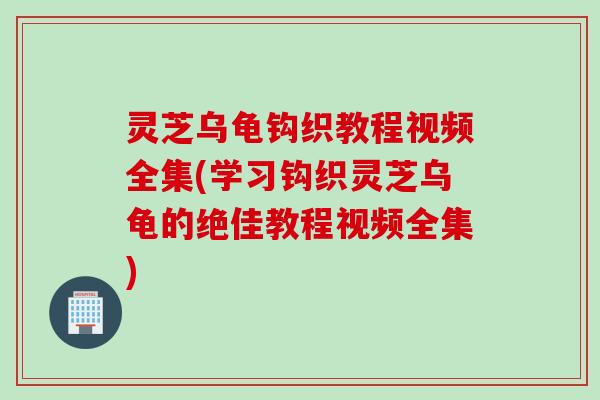 灵芝乌龟钩织教程视频全集(学习钩织灵芝乌龟的绝佳教程视频全集)