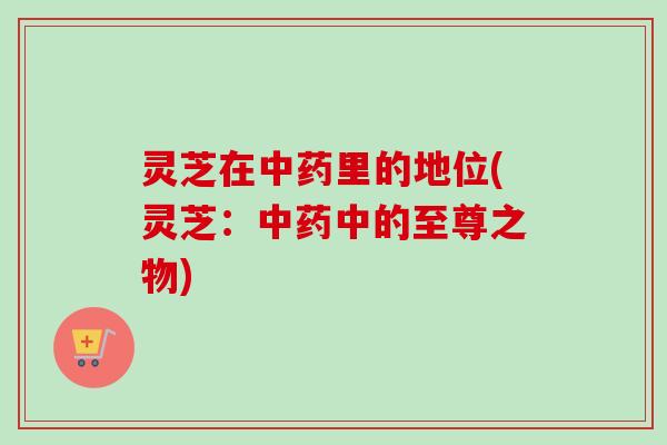 灵芝在中药里的地位(灵芝：中药中的至尊之物)
