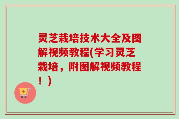 灵芝栽培技术大全及图解视频教程(学习灵芝栽培，附图解视频教程！)
