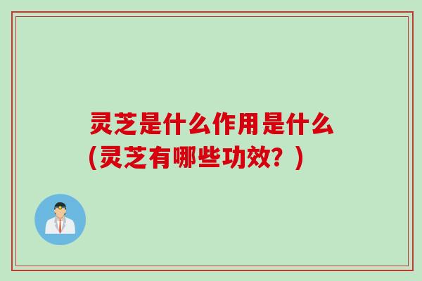 灵芝是什么作用是什么(灵芝有哪些功效？)