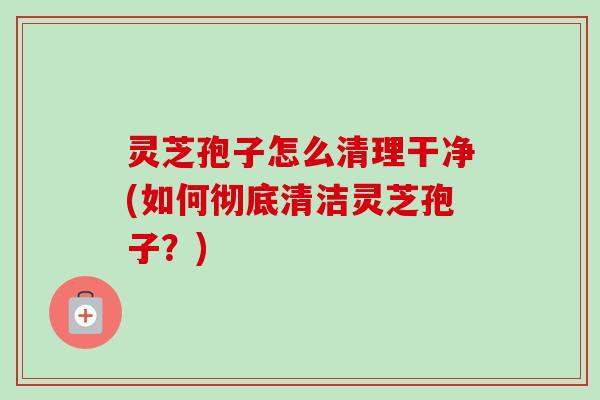 灵芝孢子怎么清理干净(如何彻底清洁灵芝孢子？)